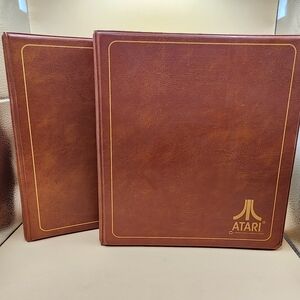 2 Vintage ATARI 2600 Game Cartridge Storage Binder Holder Cases Brown